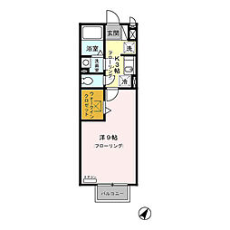 グランセジュール 1階1Kの間取り
