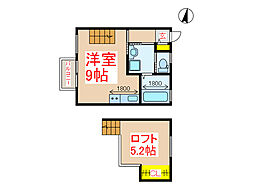 G.URBANO（ジー．ウルバーノ） 2階ワンルームの間取り