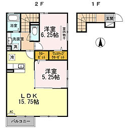 ラ・セーヤ 2LDKの間取図画像