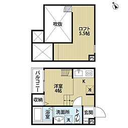 サクシード寺地町 1階ワンルームの間取り