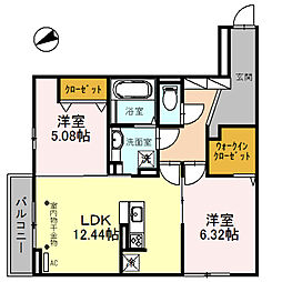 アクサス7 2LDKの間取図画像