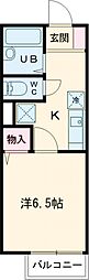 プリシェール味園2 1Kの間取図画像