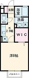 ボナールハイム 1Kの間取図画像