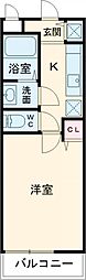 モンターニャ・アイ 1Kの間取図画像