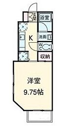 ブライト 1Kの間取図画像