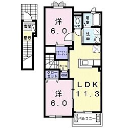 ノーブルレジデンス 2LDKの間取図画像