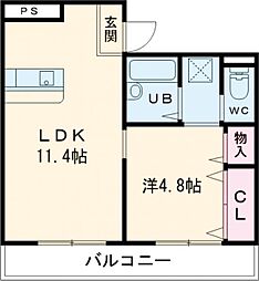 ハイツアドバンス 1LDKの間取図画像