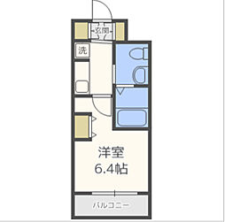 エステムコート神戸ハーバーランド前VIピクシス 12階1Kの間取り