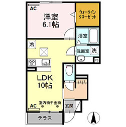 Strahl　Ａ 1階1LDKの間取り