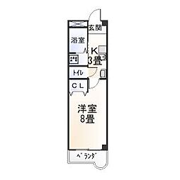ティアラ八帖 1Kの間取図画像