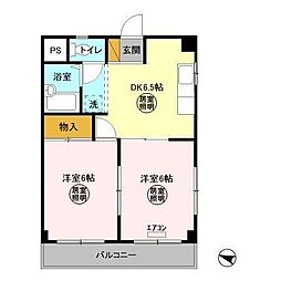 ハートリーフレジデンス 2階2Kの間取り