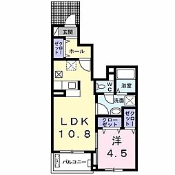 ビオーラミユキB 1LDKの間取図画像