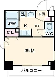 エステムコート神戸元町通 9階1Kの間取り