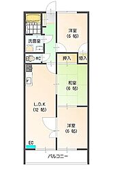ハイツＷＥＡＬ　III 2階3LDKの間取り