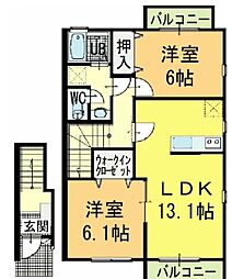 ディアス38 2LDKの間取図画像