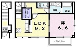 アルカンシェル・庄内1 1LDKの間取図画像