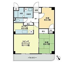 トキワコンフォート 2LDKの間取図画像
