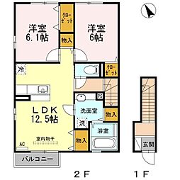 CloverHillsC 2LDKの間取図画像