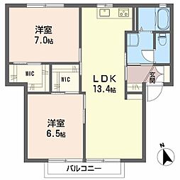 ロイヤルタサカA 2LDKの間取図画像