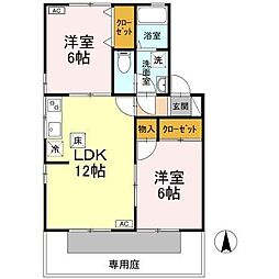 ヴィラージュ・95　B棟 1階2LDKの間取り