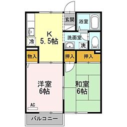 メゾン・ソレイユ 2Kの間取図画像
