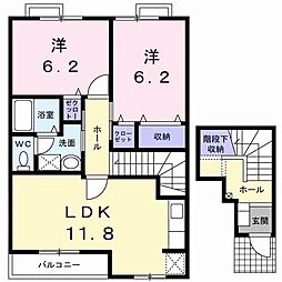 アヴァン　パルク　Ｓ 2階2LDKの間取り