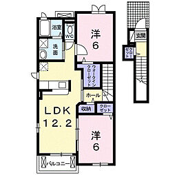 シルバースノーハピネスA 2LDKの間取図画像