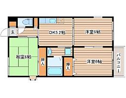 シュトラール弐番館 2階3DKの間取り