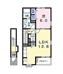 アモーレ 2階1LDKの間取り