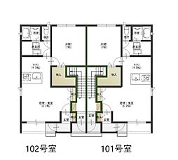 コンフォールＫ 1階1LDKの間取り