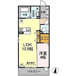フィロス2 1LDKの間取図画像
