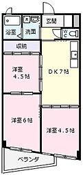 ベルメゾン1 3DKの間取図画像