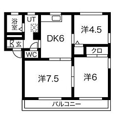 ポート未来C 3DKの間取図画像