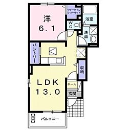 リアン　ベル　Ａ 1階1LDKの間取り