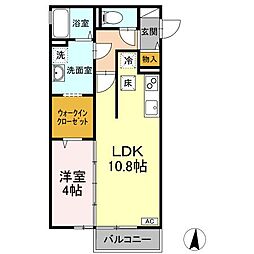 ミーニャ・カステーロ 1階1LDKの間取り