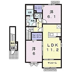 セレーノA 2LDKの間取図画像