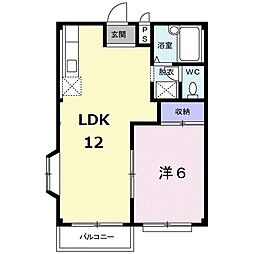 ドミール神明B 1LDKの間取図画像