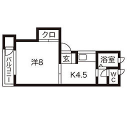 タウンハウスヨシダアネックス 1Kの間取図画像