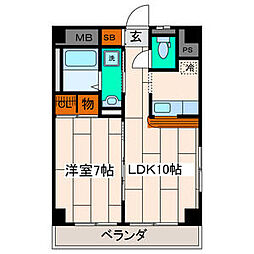 ラ・シャテロ 5階1LDKの間取り