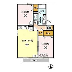 メゾングレースA 2LDKの間取図画像