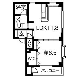 センキ 3階1LDKの間取り