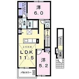 コントレイル1 2LDKの間取図画像