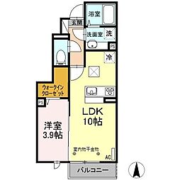 グラン・プラースG 1LDKの間取図画像