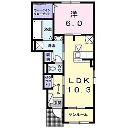 フォルトゥーナ1 1LDKの間取図画像