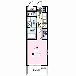 クラッシーネ 1Kの間取図画像