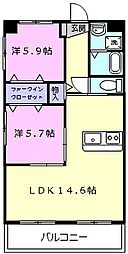 ライフコート南が丘 1階2LDKの間取り