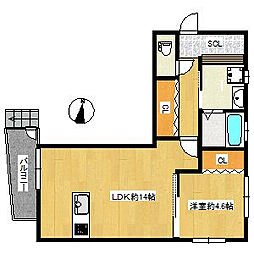 YouMeハウス野芥駅前2 1LDKの間取図画像