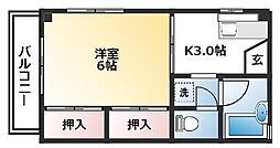 Ｚｉｎｇ　Ｄｅｓｉｇａｌ 3階1Kの間取り