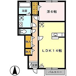 セジュール・ド・ナチュール 1階1LDKの間取り