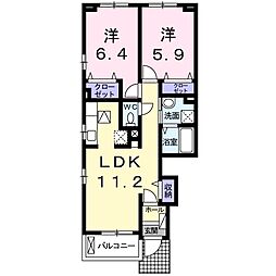 ブリエ・デュンヌ 2LDKの間取図画像